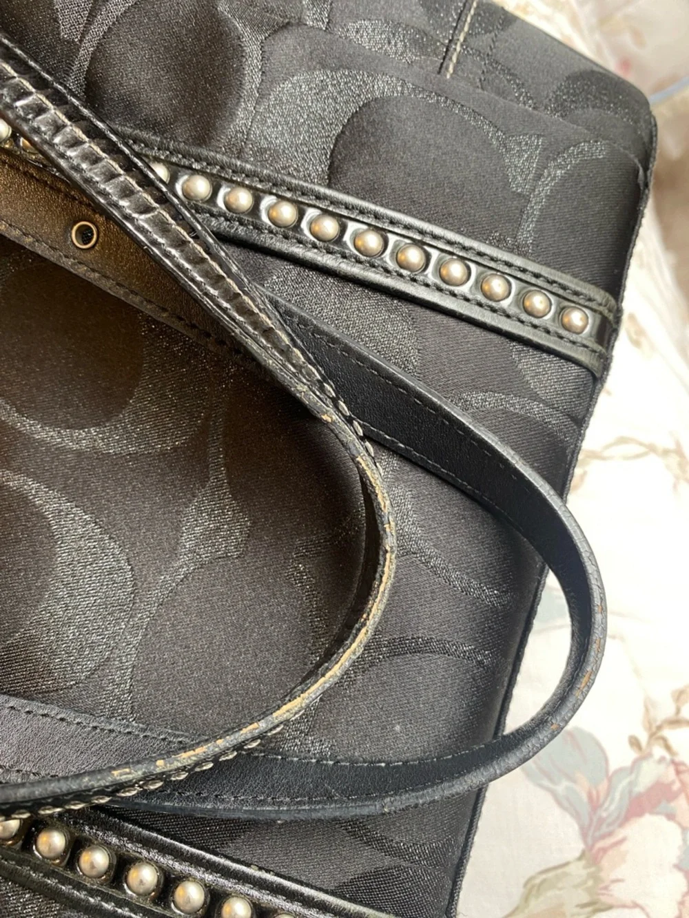 Coach Black Signature Studded Tote - Picture 7 of 8